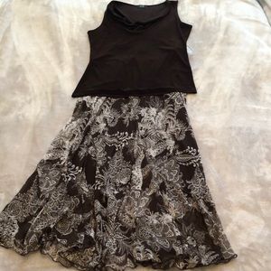 Brown maxi and shirt set